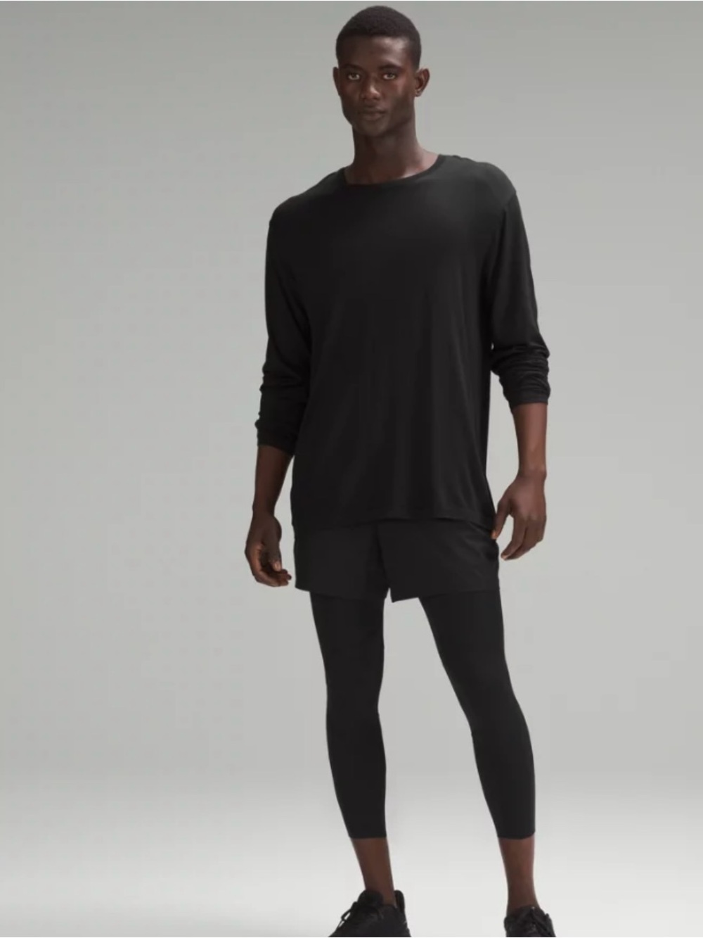 lululemon athletica Men’s Surge 22” Black Reflective Run Crop Tights XL Run Pant
